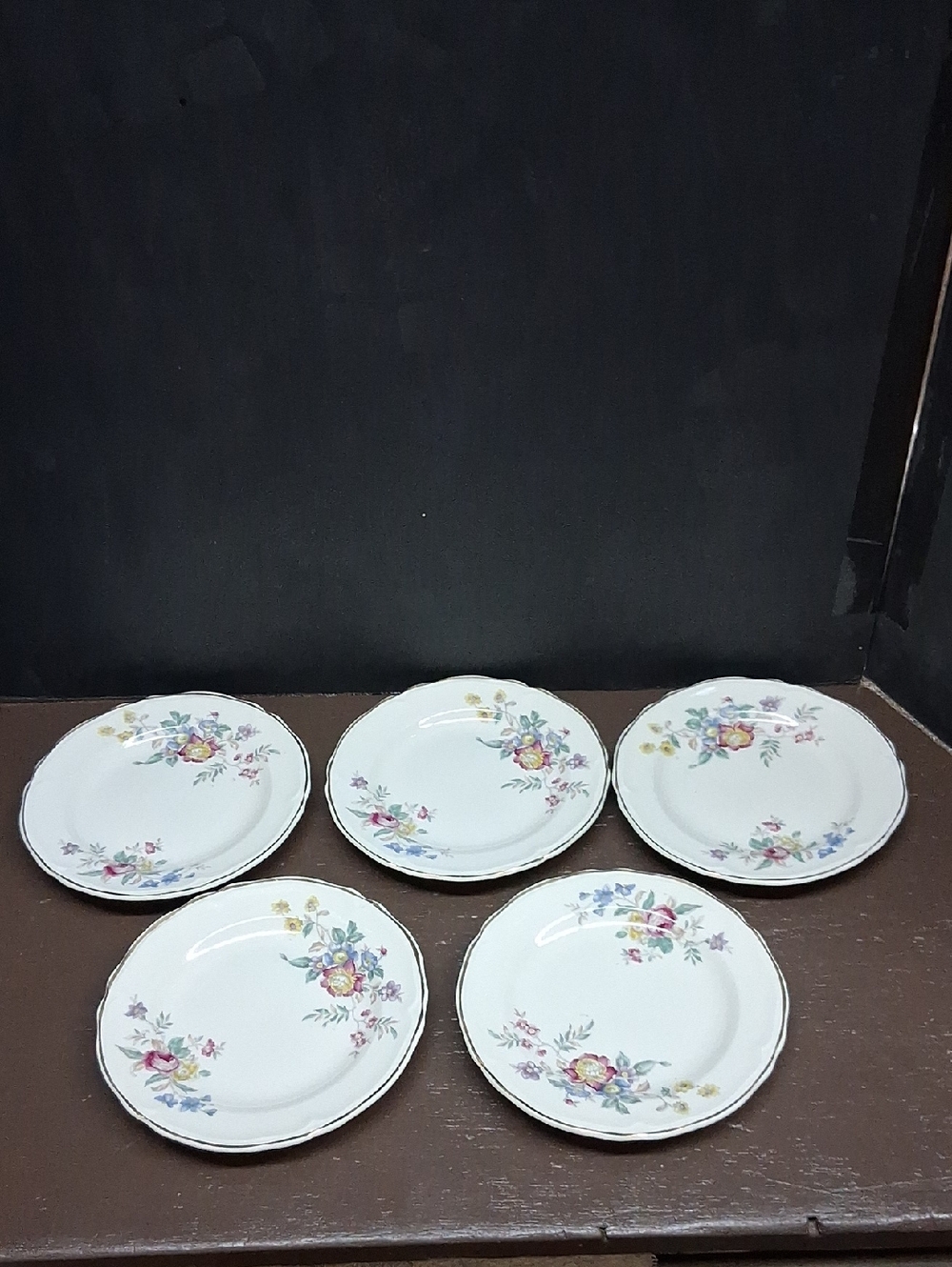 Edwin M Knowles‎ "Winslow" Pattern 5pc. Sandwich/dessert Plates